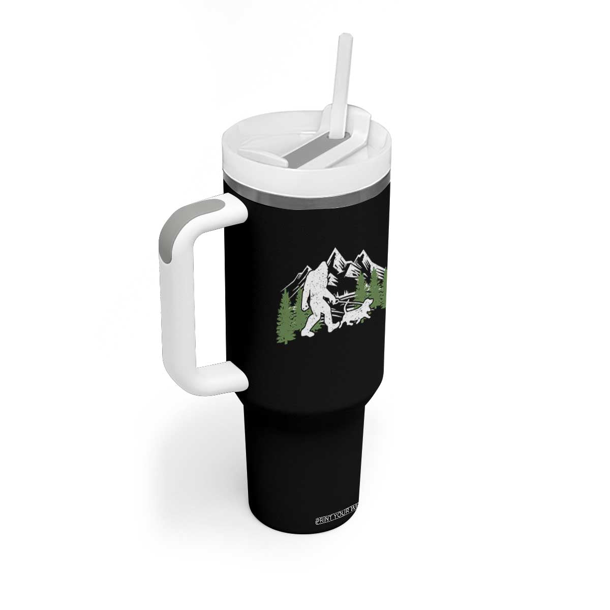 Bigfoot Walking Dachshund Tumbler With Handle Funny Wiener Dog Gift Sasquatch TS10 Print Your Wear