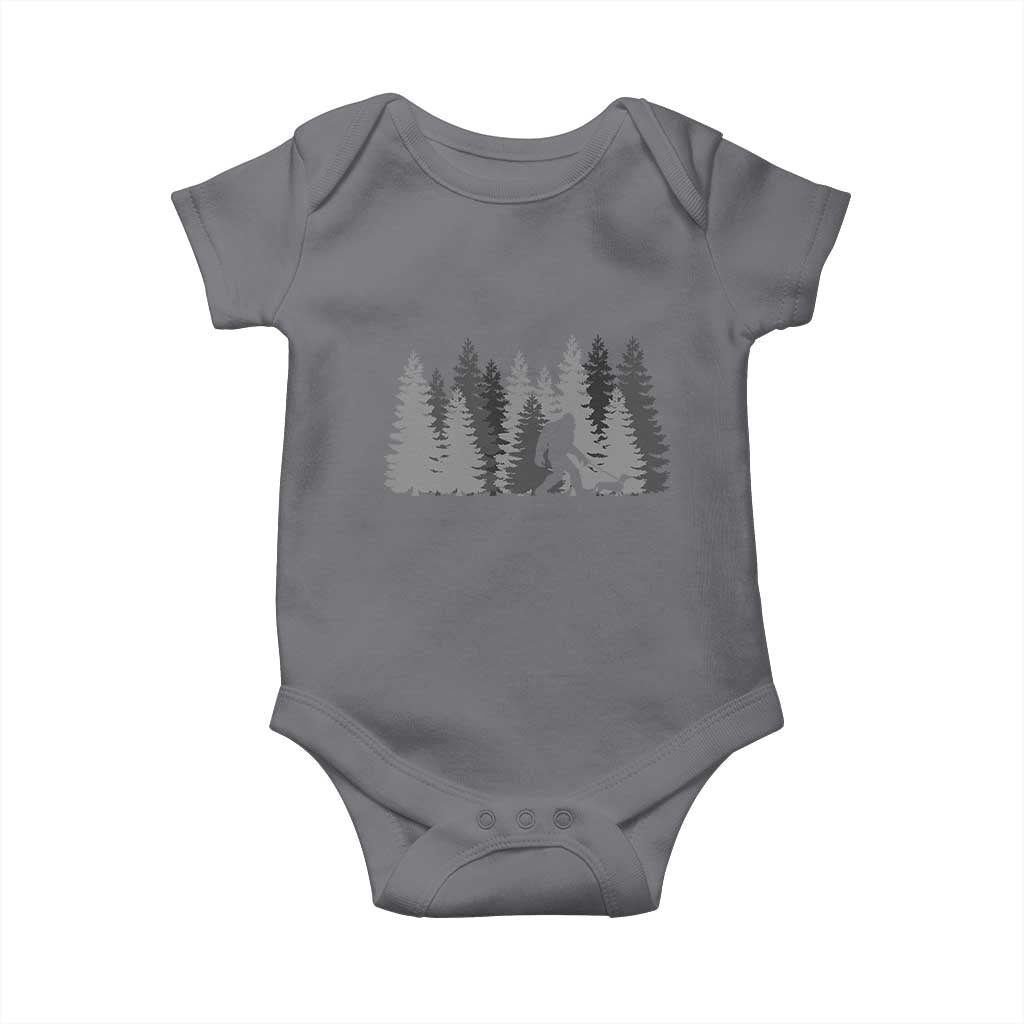 Bigfoot Walking Dachshund Baby Onesie Funny Wiener Dog Gift Forest Sasquatch Yeti TS10 Charcoal Print Your Wear