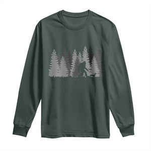 Bigfoot Walking Dachshund Long Sleeve Shirt Funny Wiener Dog Gift Forest Sasquatch Yeti TS10 Dark Forest Green Print Your Wear
