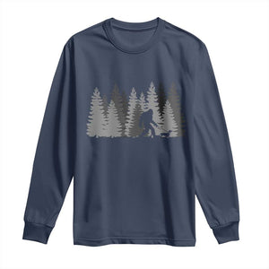 Bigfoot Walking Dachshund Long Sleeve Shirt Funny Wiener Dog Gift Forest Sasquatch Yeti TS10 Navy Print Your Wear