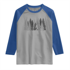 Bigfoot Walking Dachshund Raglan Shirt Funny Wiener Dog Gift Forest Sasquatch Yeti TS10 Sport Gray Royal Print Your Wear