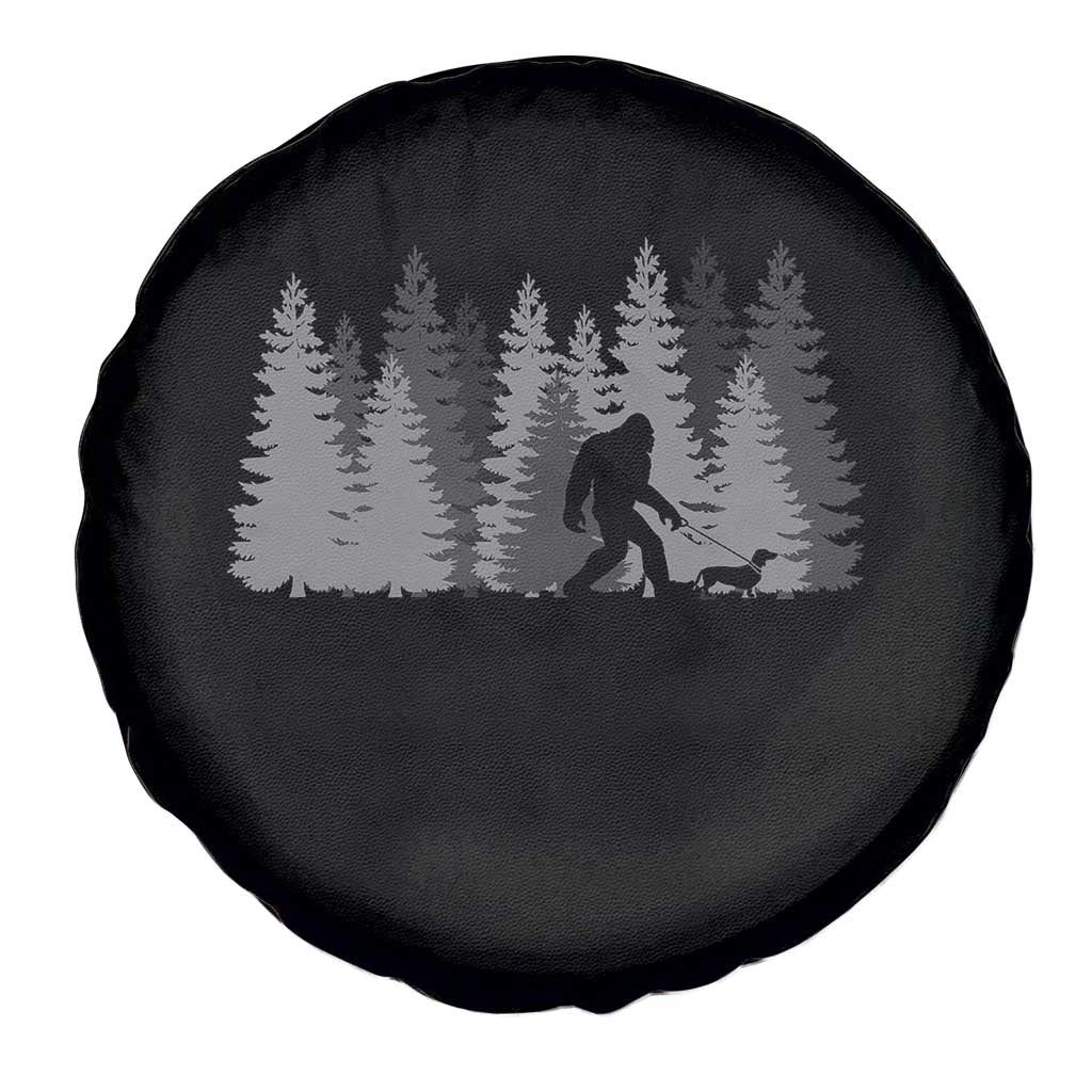 Bigfoot Walking Dachshund Spare Tire Cover Funny Wiener Dog Gift Forest Sasquatch Yeti TS10 Print Your Wear