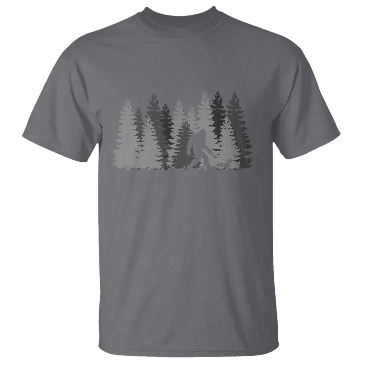 Bigfoot Walking Dachshund T Shirt Funny Wiener Dog Gift Forest Sasquatch Yeti TS10 Charcoal Print Your Wear