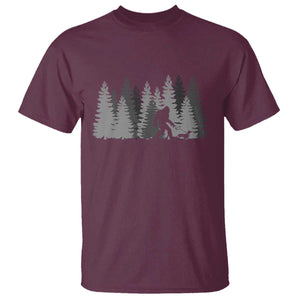 Bigfoot Walking Dachshund T Shirt Funny Wiener Dog Gift Forest Sasquatch Yeti TS10 Maroon Print Your Wear
