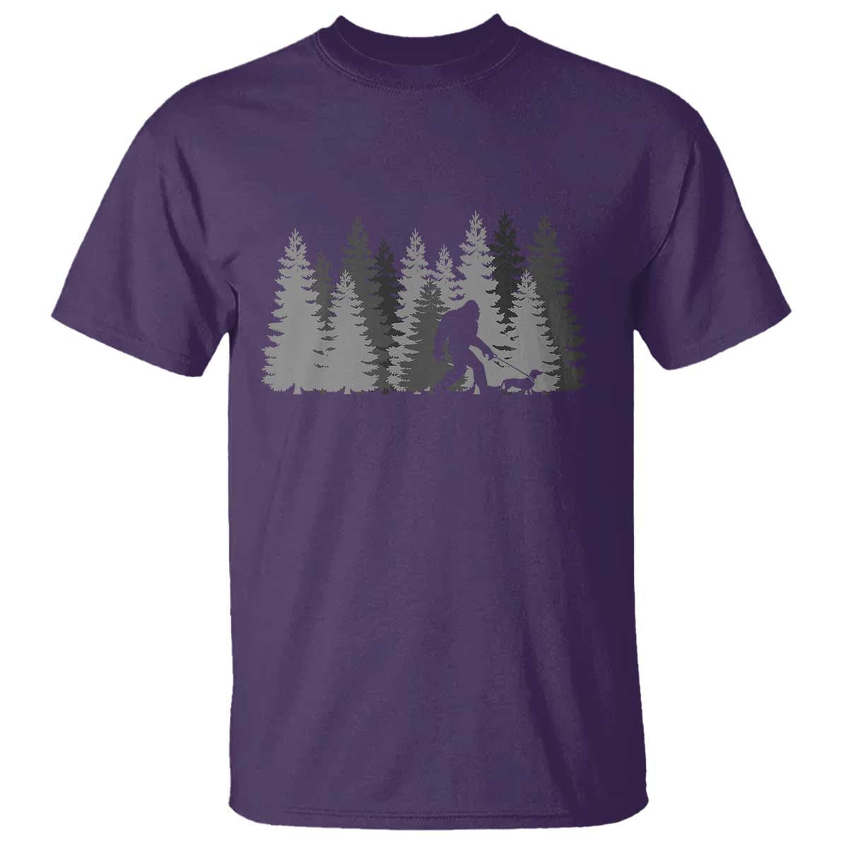 Bigfoot Walking Dachshund T Shirt Funny Wiener Dog Gift Forest Sasquatch Yeti TS10 Purple Print Your Wear