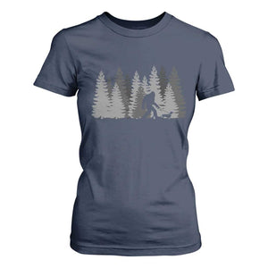Bigfoot Walking Dachshund T Shirt For Women Funny Wiener Dog Gift Forest Sasquatch Yeti TS10 Navy Print Your Wear