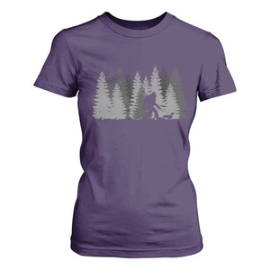 Bigfoot Walking Dachshund T Shirt For Women Funny Wiener Dog Gift Forest Sasquatch Yeti TS10 Purple Print Your Wear