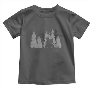Bigfoot Walking Dachshund Toddler T Shirt Funny Wiener Dog Gift Forest Sasquatch Yeti TS10 Dark Heather Print Your Wear