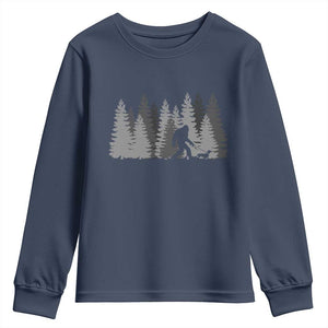 Bigfoot Walking Dachshund Youth Sweatshirt Funny Wiener Dog Gift Forest Sasquatch Yeti TS10 Navy Print Your Wear