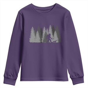 Bigfoot Walking Dachshund Youth Sweatshirt Funny Wiener Dog Gift Forest Sasquatch Yeti TS10 Purple Print Your Wear