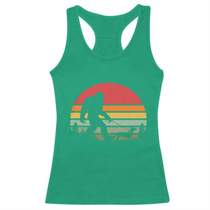 Retro Bigfoot Walking Dachshund Racerback Tank Top Funny Doxie Wiener Dog Walker Vintage 70s 80s TS10 Irish Green Print Your Wear