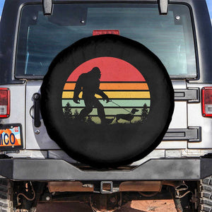 Retro Bigfoot Walking Dachshund Spare Tire Cover Funny Doxie Wiener Dog Walker Vintage 70s 80s TS10 No hole Black Print Your Wear