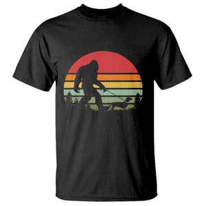 Retro Bigfoot Walking Dachshund T Shirt Funny Doxie Wiener Dog Walker Vintage 70s 80s TS10 Black Print Your Wear