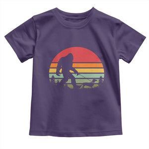 Retro Bigfoot Walking Dachshund Toddler T Shirt Funny Doxie Wiener Dog Walker Vintage 70s 80s TS10 Purple Print Your Wear
