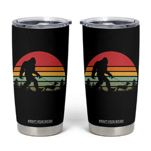 Retro Bigfoot Walking Dachshund Tumbler Cup Funny Doxie Wiener Dog Walker Vintage 70s 80s TS10 Black Print Your Wear