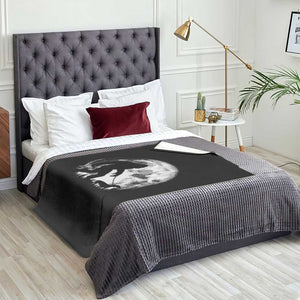 Bigfoot Walking Dachshund Throw Blanket Funny Doxie Wiener Sasquatch Night Stroll Full Moon TS10 Print Your Wear