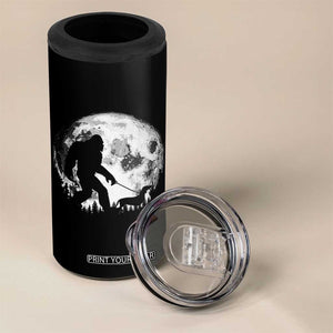 Bigfoot Walking Dachshund 4 in 1 Can Cooler Tumbler Funny Doxie Wiener Sasquatch Night Stroll Full Moon TS10 Print Your Wear