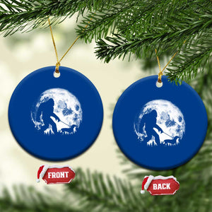 Bigfoot Walking Dachshund Ceramic Ornament Funny Doxie Wiener Sasquatch Night Stroll Full Moon TS10 1pc Blue Print Your Wear