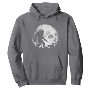 Bigfoot Walking Dachshund Hoodie Funny Doxie Wiener Sasquatch Night Stroll Full Moon TS10 Charcoal Print Your Wear