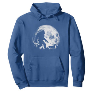 Bigfoot Walking Dachshund Hoodie Funny Doxie Wiener Sasquatch Night Stroll Full Moon TS10 Royal Blue Print Your Wear