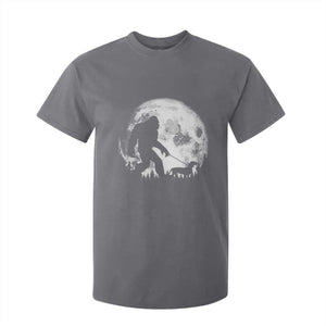 Bigfoot Walking Dachshund T Shirt For Kid Funny Doxie Wiener Sasquatch Night Stroll Full Moon TS10 Charcoal Print Your Wear