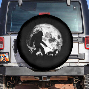 Bigfoot Walking Dachshund Spare Tire Cover Funny Doxie Wiener Sasquatch Night Stroll Full Moon TS10 No hole Black Print Your Wear