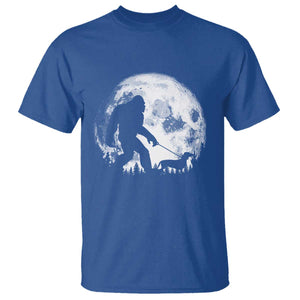 Bigfoot Walking Dachshund T Shirt Funny Doxie Wiener Sasquatch Night Stroll Full Moon TS10 Royal Blue Print Your Wear