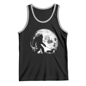 Bigfoot Walking Dachshund Tank Top Funny Doxie Wiener Sasquatch Night Stroll Full Moon TS10 Black Athletic Heather Print Your Wear