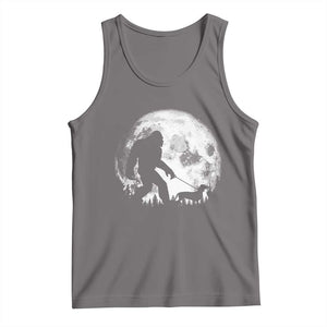 Bigfoot Walking Dachshund Tank Top Funny Doxie Wiener Sasquatch Night Stroll Full Moon TS10 Deep Heather Print Your Wear