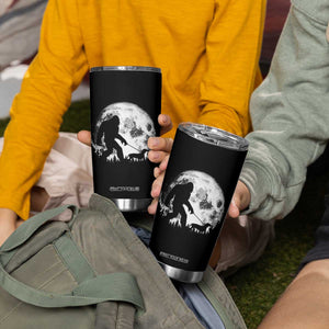 Bigfoot Walking Dachshund Tumbler Cup Funny Doxie Wiener Sasquatch Night Stroll Full Moon TS10 Print Your Wear