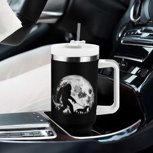 Bigfoot Walking Dachshund Tumbler With Handle Funny Doxie Wiener Sasquatch Night Stroll Full Moon TS10 Print Your Wear