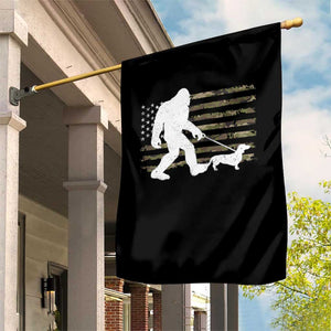 Bigfoot Walking Dachshund Garden Flag Sasquatch Camo American Flag USA Military Patriotic TS10 Print Your Wear