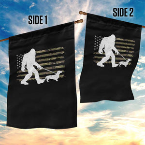 Bigfoot Walking Dachshund Garden Flag Sasquatch Camo American Flag USA Military Patriotic TS10 Print Your Wear