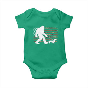 Bigfoot Walking Dachshund Baby Onesie Sasquatch Camo American Flag USA Military Patriotic TS10 Irish Green Print Your Wear