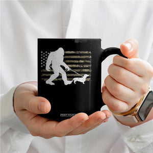 Bigfoot Walking Dachshund Coffee Mug Sasquatch Camo American Flag USA Military Patriotic TS10 Print Your Wear