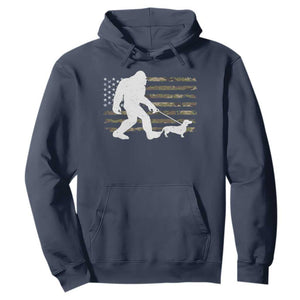 Bigfoot Walking Dachshund Hoodie Sasquatch Camo American Flag USA Military Patriotic TS10 Navy Print Your Wear