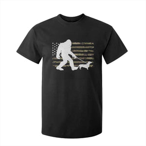 Bigfoot Walking Dachshund T Shirt For Kid Sasquatch Camo American Flag USA Military Patriotic TS10 Black Print Your Wear