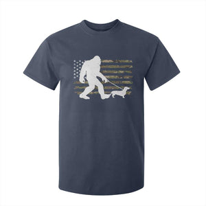 Bigfoot Walking Dachshund T Shirt For Kid Sasquatch Camo American Flag USA Military Patriotic TS10 Navy Print Your Wear