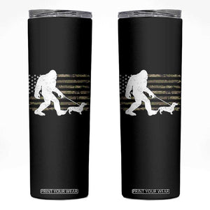 Bigfoot Walking Dachshund Skinny Tumbler Sasquatch Camo American Flag USA Military Patriotic TS10 Black Print Your Wear