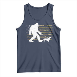 Bigfoot Walking Dachshund Tank Top Sasquatch Camo American Flag USA Military Patriotic TS10 Navy Print Your Wear