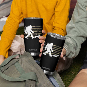 Bigfoot Walking Dachshund Tumbler Cup Sasquatch Camo American Flag USA Military Patriotic TS10 Print Your Wear
