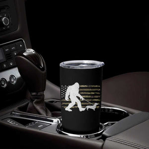 Bigfoot Walking Dachshund Tumbler Cup Sasquatch Camo American Flag USA Military Patriotic TS10 Print Your Wear