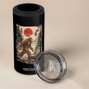 Bigfoot Dachshund Lovers 4 in 1 Can Cooler Tumbler Japanese Vintage Graphic Ukiyo-e Art Sasquatch Wiener Dog Gift TS10 Print Your Wear