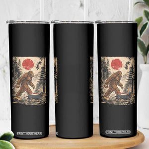 Bigfoot Dachshund Lovers Skinny Tumbler Japanese Vintage Graphic Ukiyo-e Art Sasquatch Wiener Dog Gift TS10 Print Your Wear