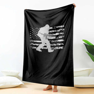 Bigfoot Gun Owner Throw Blanket Camo US American Flag Sasquatch Rifle TS10 Print Your Wear