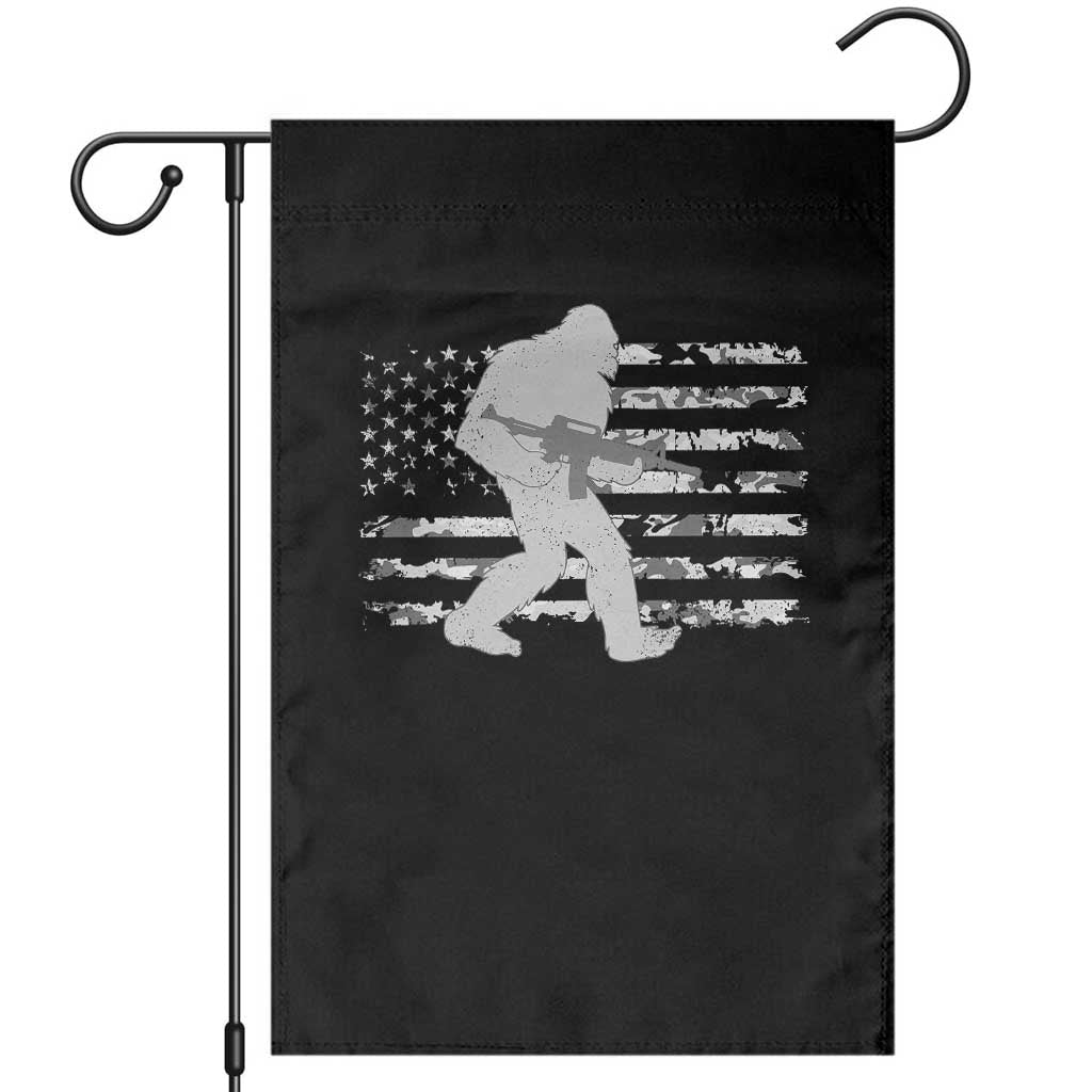 Bigfoot Gun Owner Garden Flag Camo US American Flag Sasquatch Rifle TS10 Black Print Your Wear