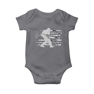 Bigfoot Gun Owner Baby Onesie Camo US American Flag Sasquatch Rifle TS10 Charcoal Print Your Wear