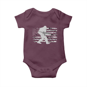 Bigfoot Gun Owner Baby Onesie Camo US American Flag Sasquatch Rifle TS10 Maroon Print Your Wear