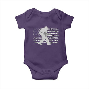Bigfoot Gun Owner Baby Onesie Camo US American Flag Sasquatch Rifle TS10 Purple Print Your Wear