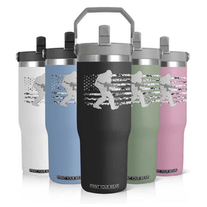 Bigfoot Gun Owner Flip Straw Tumbler Camo US American Flag Sasquatch Rifle TS10 Print Your Wear
